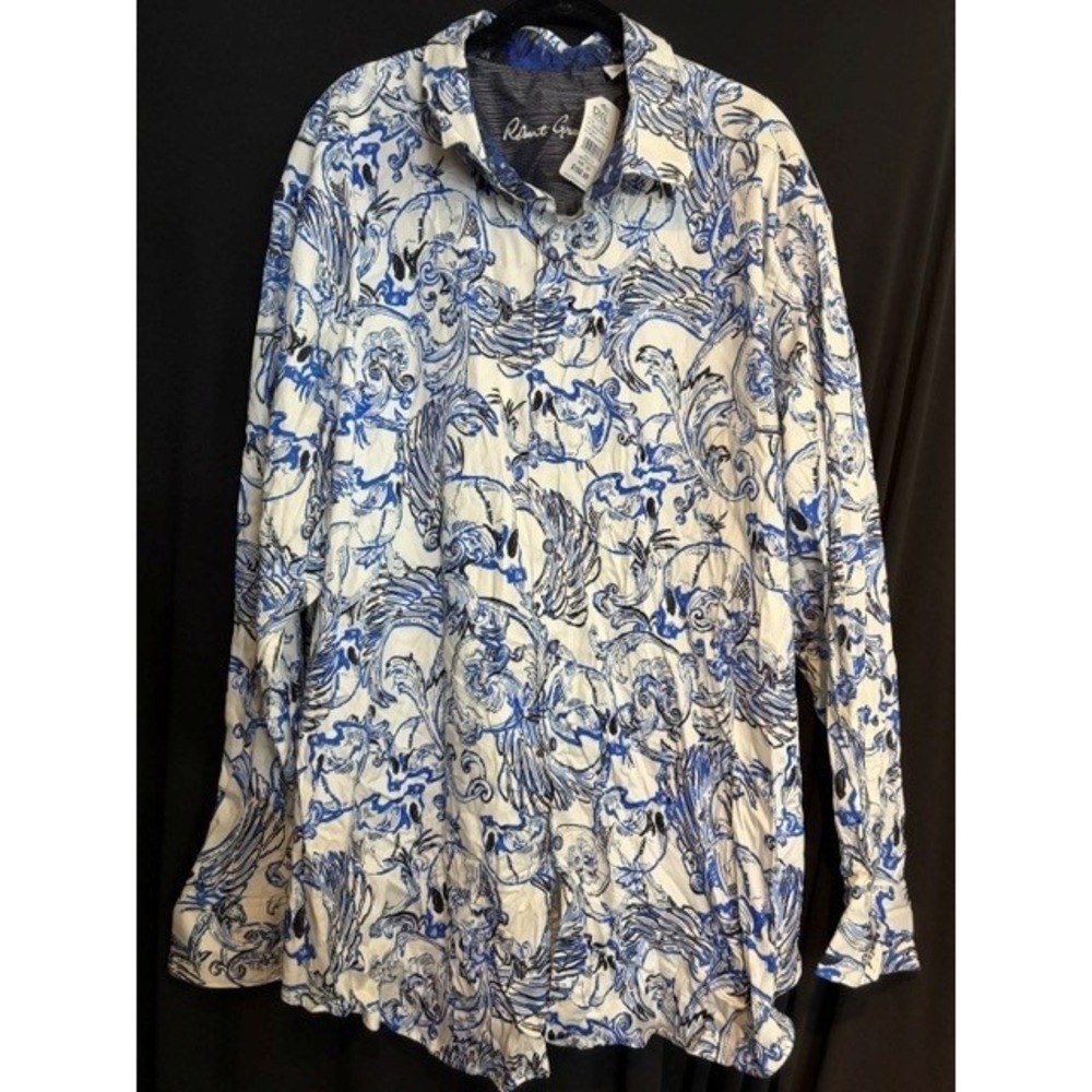 Men's Robert Graham Classic Big & Tall Paisley Long Sleeve Button Down 3XLT